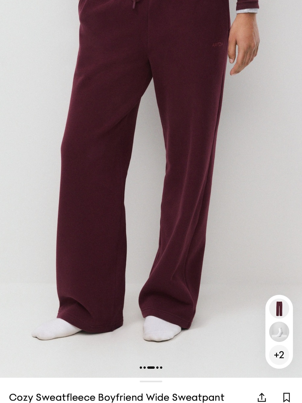Cozy Sweatfleece Boyfriend Wide Sweatpant - Gala Plum